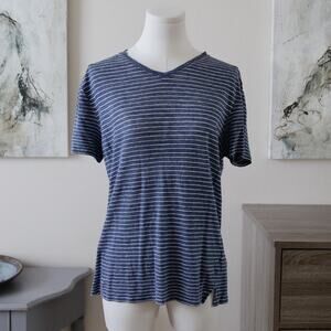 Vince essential Linen striped V-neck t-shirt size S